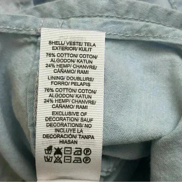 Lucky Brand Long Sleeve Distressed Denim Button Down Shirt - Picture 4 of 5